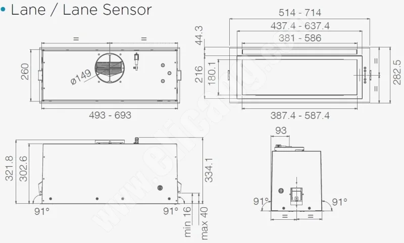 Аспиратори за вграждане Аспиратор Elica Lane Sensor IX 52