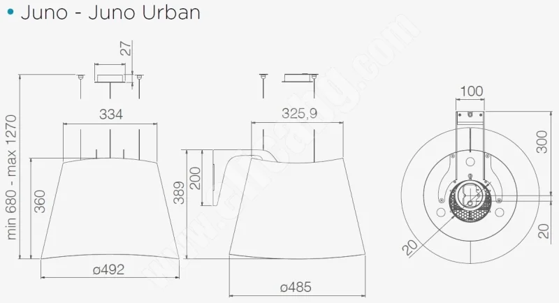 Аспиратори окачени Аспиратор Elica Juno WH 50