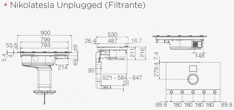 Аспириращи Плотове Аспириращ плот Elica NikolaTesla Unplugged BLIX/F/90