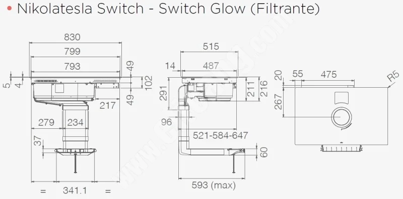 Аспириращи Плотове Аспириращ плот Elica NikolaTesla Switch Glow BL/F/83