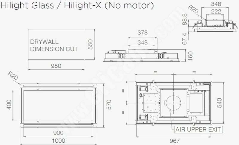 Аспиратори за островен монтаж Аспиратор Elica Hilight Glass No Motor WH 100