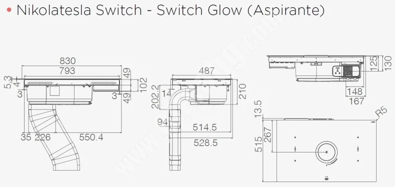 Аспириращи Плотове Аспириращ плот Elica NikolaTesla Switch Glow BL/A/83