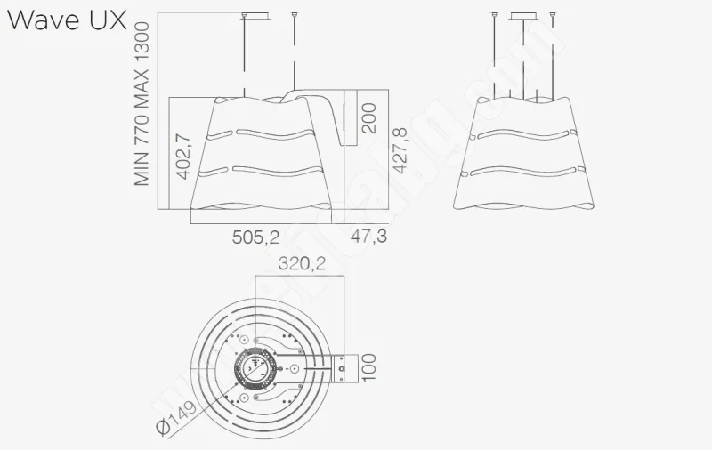Аспиратори окачени Аспиратор Elica Wave UX BL MAT 51