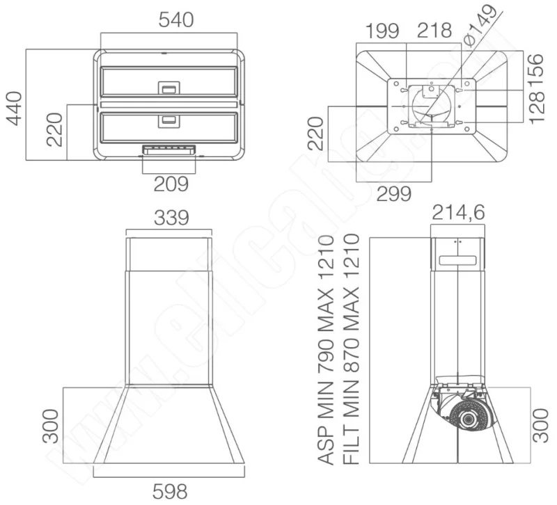 Аспиратори окачени Аспиратор Elica Ikona BL MAT 60