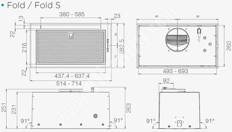 Аспиратори за вграждане Аспиратор Elica Fold BL MAT 72